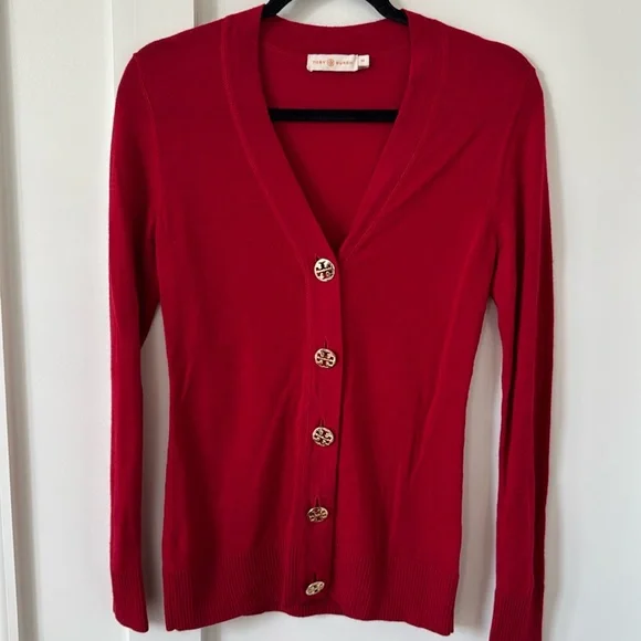 Tory Burch Red Cardigan Size XS - Picture 2 of 10